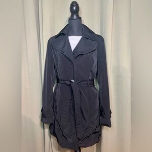 London Fog Black Rain Coat Trench Coat Size Medium
